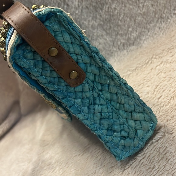 SUN N SAND “Turk Bleu Beauty” Straw Bag - Picture 8 of 15